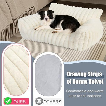 Cute Dog Couch for Medium Large Dogs,Dog Cat Couch Sofa,Dog Bed,L,Grey