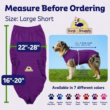 Surgi Snuggly Dog Surgery Recovery Suit, Cone Alternative, Spay/Neuter LS