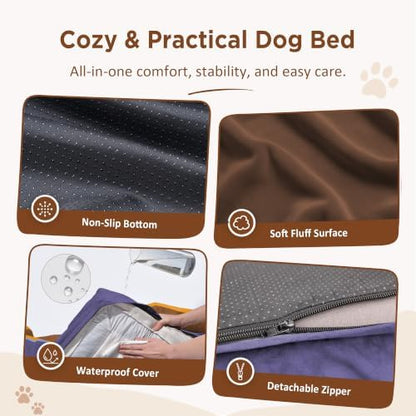 Comfort Expression Orthopedic Dog Bed for Extra Large Dogs with Bolster