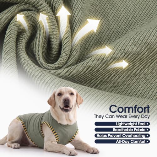 IECOii 2 Pack Dog Surgery Recovery Shirt Sleeveless Lightweight Dog Tshirt