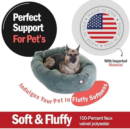 Majestic Pet Micro Velvet Dog Bed, 52 Inch X-Large, Round, Washable, Azure