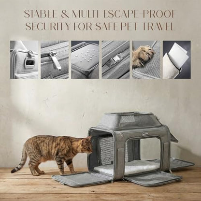 Top-Expandable Pet Carrier with Treat Pet Window,18x13x9.5 Airline Approved