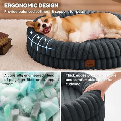 ChiXnuggle Orthopedic Dog Bed, Washable Cover, Faux Fur Bolster Pet Couch