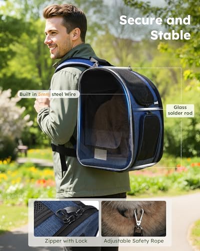 pecute Cat Carrier Backpack Expandable, Cat Backpack with Breathable Window