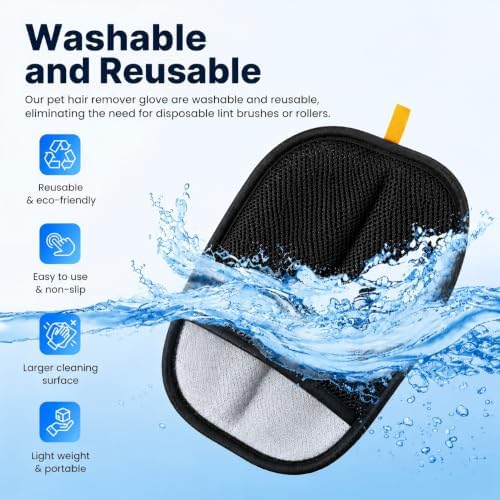 Electrostatic Pet Hair Removal Glove, Quick Wiping&Reusable