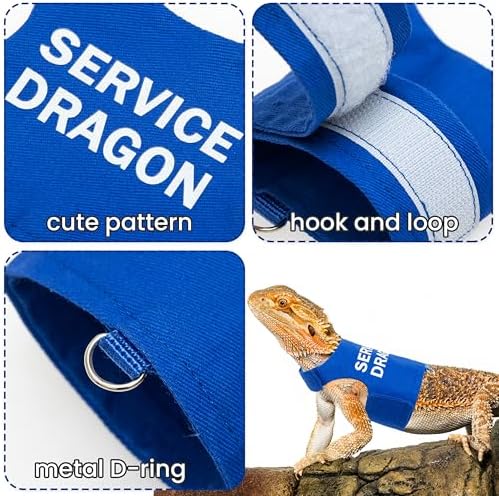 Bearded Dragon Harness and Leash Set, Escape Proof Reptile Vest