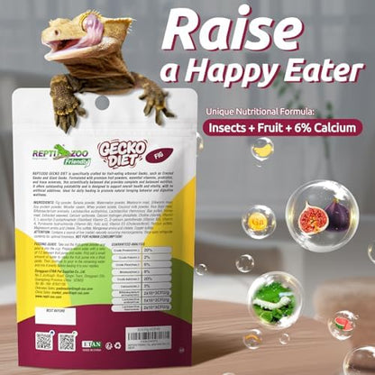 Gecko Food, Fruit Mix Fig and Insects Gecko Diet 2 oz
