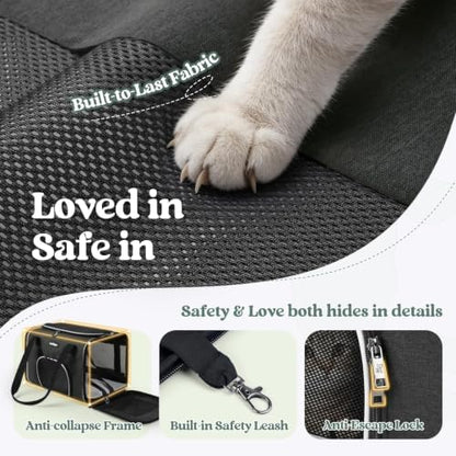 rabbitgoo Cat Carrier Soft with Safety Buckles, Sturdy Comfortable Pet Bag