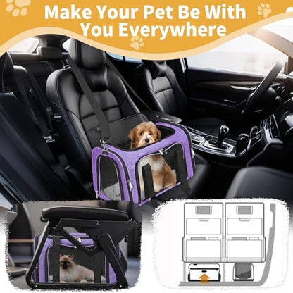 Soft-Sided Cat/Dog/Pet Carrier, Collapsible Pets Travel Carriers