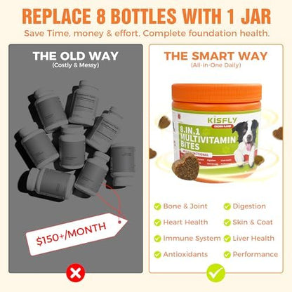 8-in-1 Dog Multivitamin Chews for Daily Wellness & Immune Support
