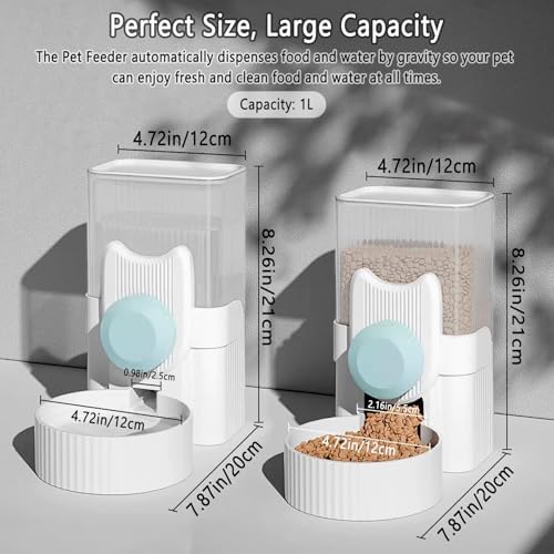 kathson Rabbit Feeder for Cage,Bunny Water Bottle,Pet Food Dispenser,Blue