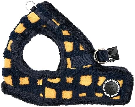 Puppia Stefan Vest Dog Harness Step-in Warm Winter Tumbling Waffle Pattern for Small and Medium Dog, Navy, Small