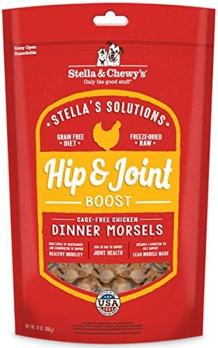 Stella & Chewy's Freeze-Dried Raw Dog Food for Hip & Joint - Cage-Free Chicken - Natural Solution for Joint Pain, Mobility & Inflammation - Premium Raw Nutrition - 13 oz