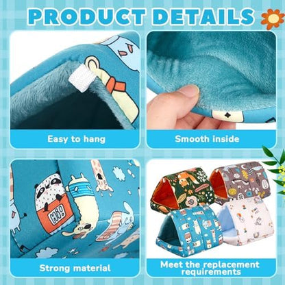 Cinnvoice Guinea Pig Hideout Bed Washable House Cage, Forest, 7.9 in
