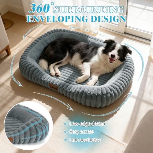 Orthopedic Dog Bed, Memory Foam Bolster Bed for Small Dogs