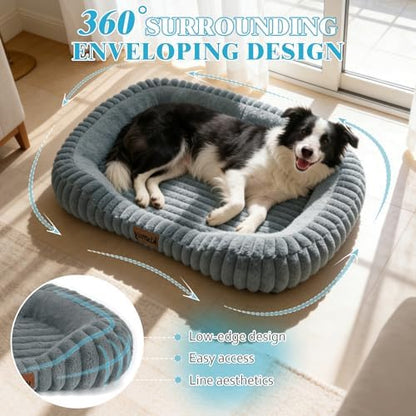 Orthopedic Dog Bed, Memory Foam Bolster Bed for Small Dogs