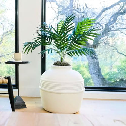 Good Pet Stuff Original Hidden Litter Box Planter, Decorative Cat Litter Enclosure with Carbon Filter, Artificial Palm Plant, Upgraded Design, Easy to Clean, Base Kit, White Birch