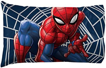 Marvel Spiderman Superhero Kids Pillowcase for Boys, Blue