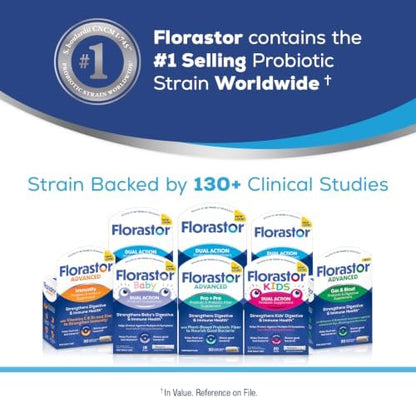 Florastor Probiotic for Digestive and Immune Health, 54 Capsules