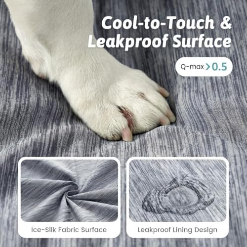 COZY KISS Cooling Orthopedic Dog Bed, Q-Max>0.5, Waterproof Lining, 36x27in