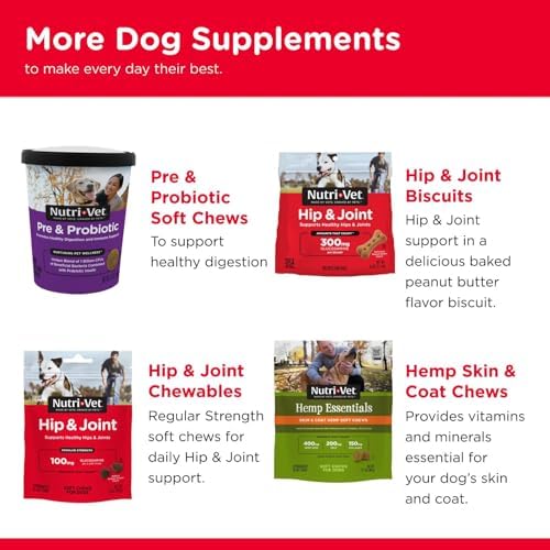 Nutri-Vet Hip & Joint Dog Supplement, 500mg Glucosamine, 75 Count