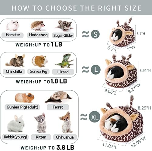 JanYoo Warmer Hedgehog Supplies Toys House Cage Accessories Bed Sleeping Bag (L,Giraffe)