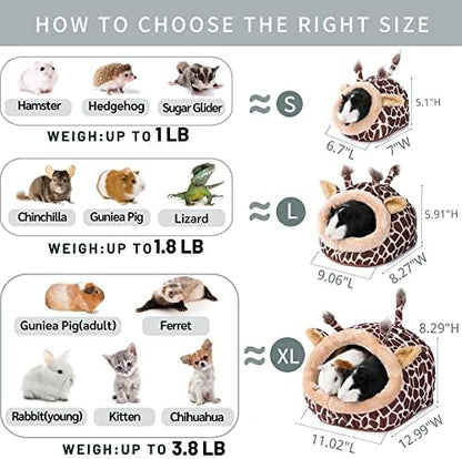JanYoo Warmer Hedgehog Supplies Toys House Cage Accessories Bed Sleeping Bag (L,Giraffe)
