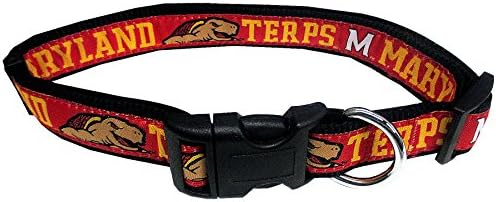 Pets First Collegiate PET Collar NEW VERSION Maryland Terrapins Dog Collar, Size Medium. Best Sports Team Color for Dogs & Cats. A Shiny & Colorful Dog & Cat Collar Licensed by The NCAA