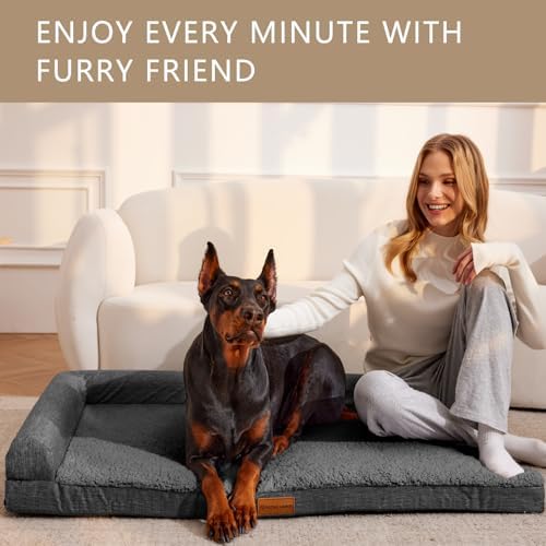 Patas Lague Orthopedic Large Dog Bed Washable Pet Sofa Bed 56X40 Dark Grey