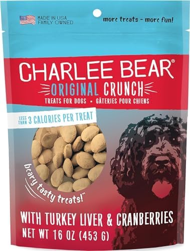 Charlee Bear Original Dog Training Treats, Turkey Liver & Cranberry, 16 oz