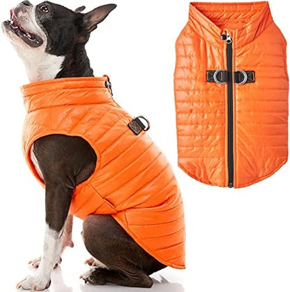Gooby Puffer Vest Dog Jacket, Orange, X-Large