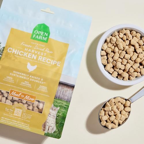 Open Farm Freeze Dried Raw Cat Food, Harvest Chicken Recipe, 9oz Bag