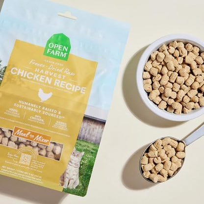 Open Farm Freeze Dried Raw Cat Food, Harvest Chicken Recipe, 9oz Bag