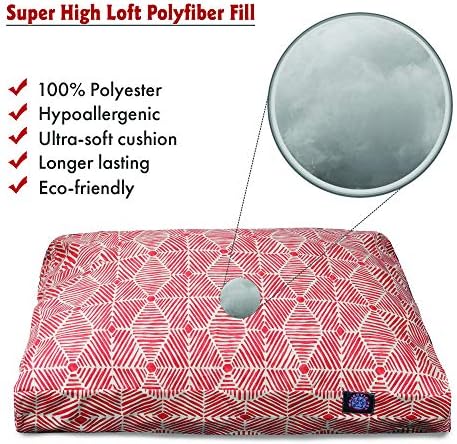 Majestic Pet Rectangular Dog Bed, Small, 27x20x4 in, Washable, Salmon