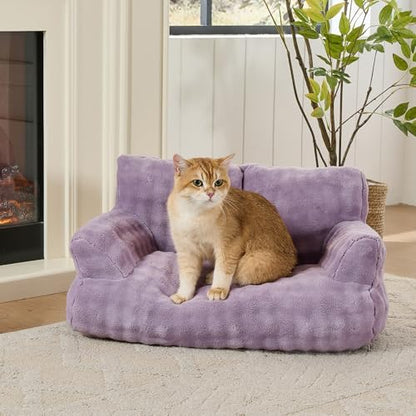 Cat Couch Bed, Cute Pet Sofa for Indoor Cats, 26"x15", Dusty Purple
