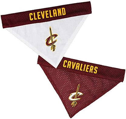 NBA Dog Bandana - Cleveland Cavaliers Reversible Pet Bandana. 2 Sided Home & Away Sports Bandana with a PREMIUM Embroidery TEAM Logo, Large/X-Large