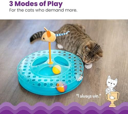 Catstages Cheese Chase Interactive Cat Track Toy with Balls and Catnip Toy, Multicolored