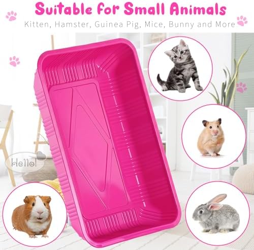 Tessco for You 60 Pack Disposable Litter Boxes for Cats,Rose Red