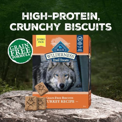 Blue Buffalo Wilderness Trail Treats Turkey Crunchy Dog Biscuits, 36 oz