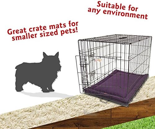 Majestic Pet Dog Crate Mat - Machine Washable Soft Plush Pet Bed Pad for Crates & Kennels | USA Crafted | 24"x18" Villa Aubergine