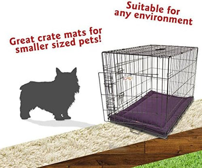 Majestic Pet Dog Crate Mat - Machine Washable Soft Plush Pet Bed Pad for Crates & Kennels | USA Crafted | 24"x18" Villa Aubergine