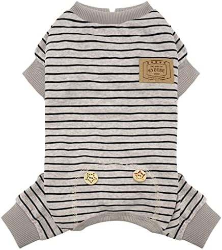 KYEESE Striped Dog Pajamas for Small Medium Dog Stretchy Onesie Daily Wear