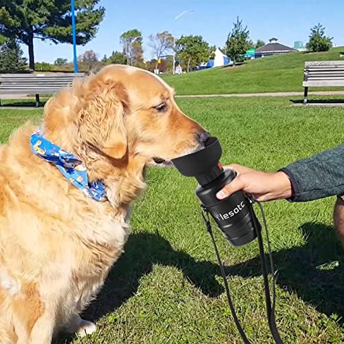 lesotc Dog Water Bottle, Portable Water Dispenser with Water Bowl, Leak Proof Pet Travel Squeeze Bottle, Puppy Essentials Dog Stuff Accessories for Outdoor Walking, Hiking, Camping Doggie Gift