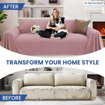 Pet Couch Cover for Dogs, Armchair Covers, Washable, Pink
