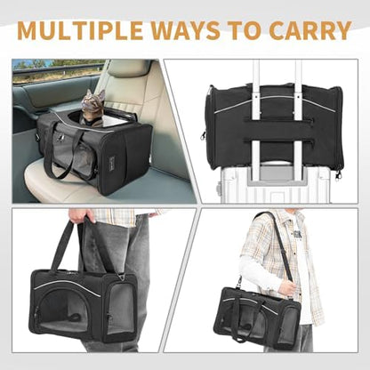 Petsfit Airline Cat Carrier for Small Cats, Two-Way Placement, Up to 9 lb