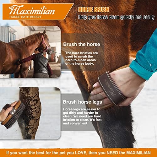 MAXIMILIAN Handmade Horse Brush Professional Horse Brushes for Grooming