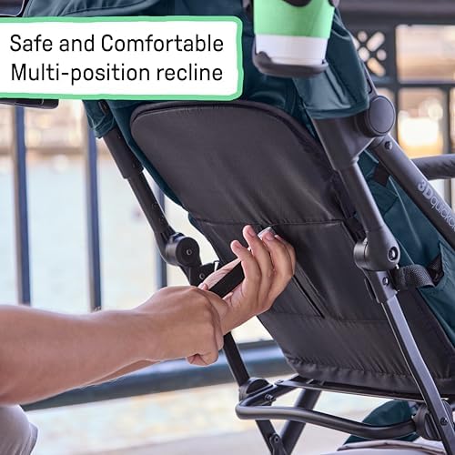 Ingenuity 3Dquickclose CS+ Compact Fold Stroller – Lightweight Stroller with Oversized Canopy, Extra-Large Storage and Compact Fold, Deep Ocean