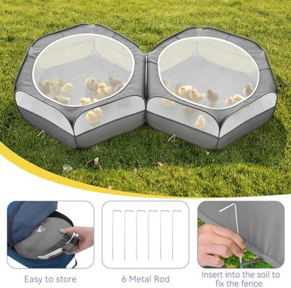 Pawaboo Small Animals Playpen, Large Chick Brooder with Zipper Splicing