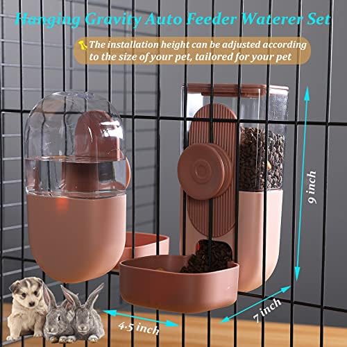 Rabbit Water Dispenser,Bunny Food Bowl,Ferret Feeders Water Bottle for Cage