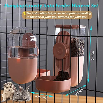 Rabbit Water Dispenser,Bunny Food Bowl,Ferret Feeders Water Bottle for Cage